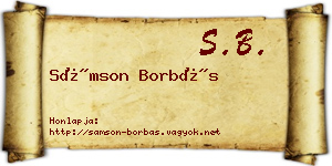 Sámson Borbás névjegykártya
